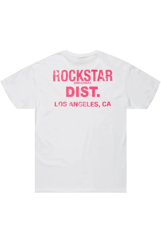 Dalasia White/Pink Oversized Tee