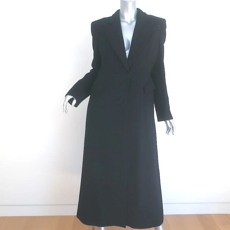 Giorgio Armani Maxi Coat Black Wool Size 44 One-Button Jacket