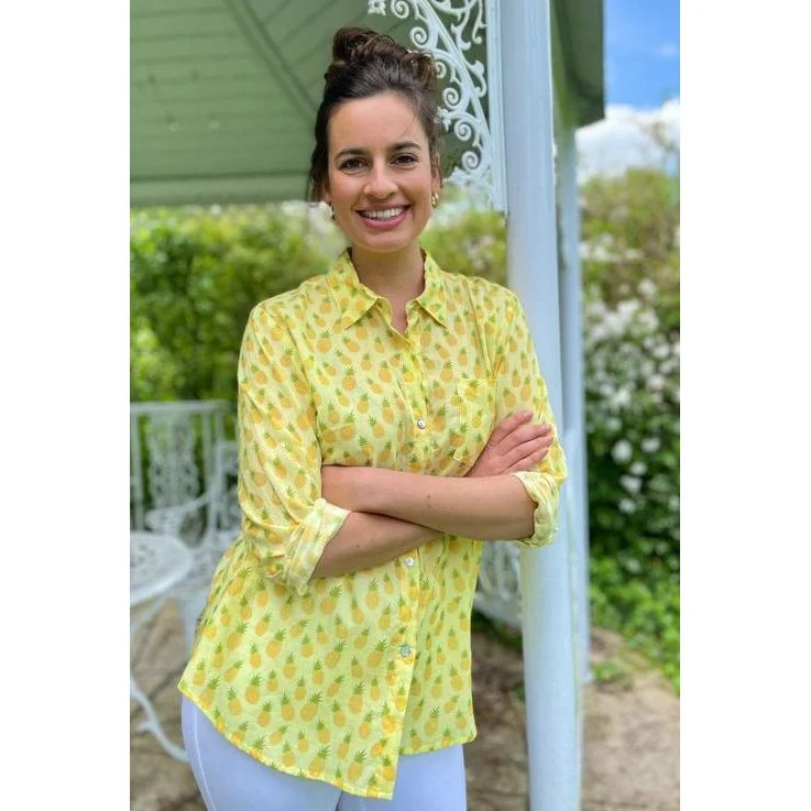 Pineapple Cotton Shirt Yellow